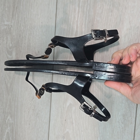 Coach Piccadilly Jelly Hard Rubber Women's Sandals Thong Slide Beach Shoes Sz 8B - Picture 7 of 11